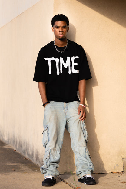 Stitched in TIME TEE Black