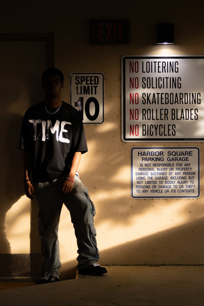 Stitched in TIME TEE Black