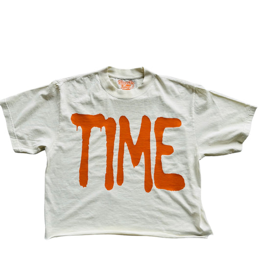 TIME Tee Cream and Orange CROPPED
